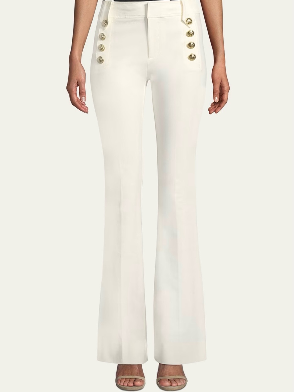 NWT Derek Lam High-Waist Cream Tailored Flare Pants - Picture 8 of 8
